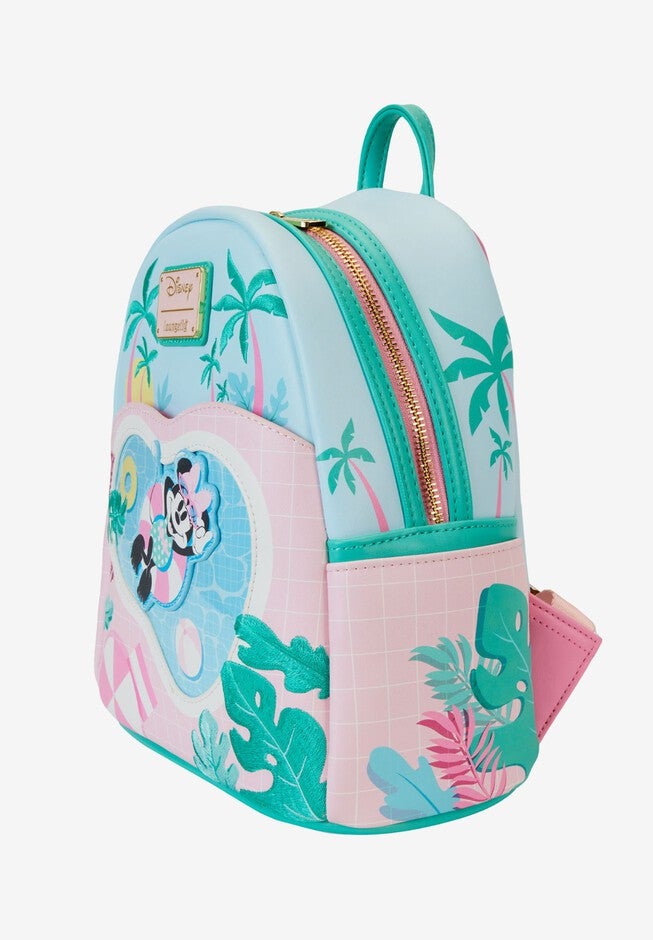 Loungefly x Disney Minnie Mouse Vacation Trip Mini Backpack, BLUE, alternate image number null
