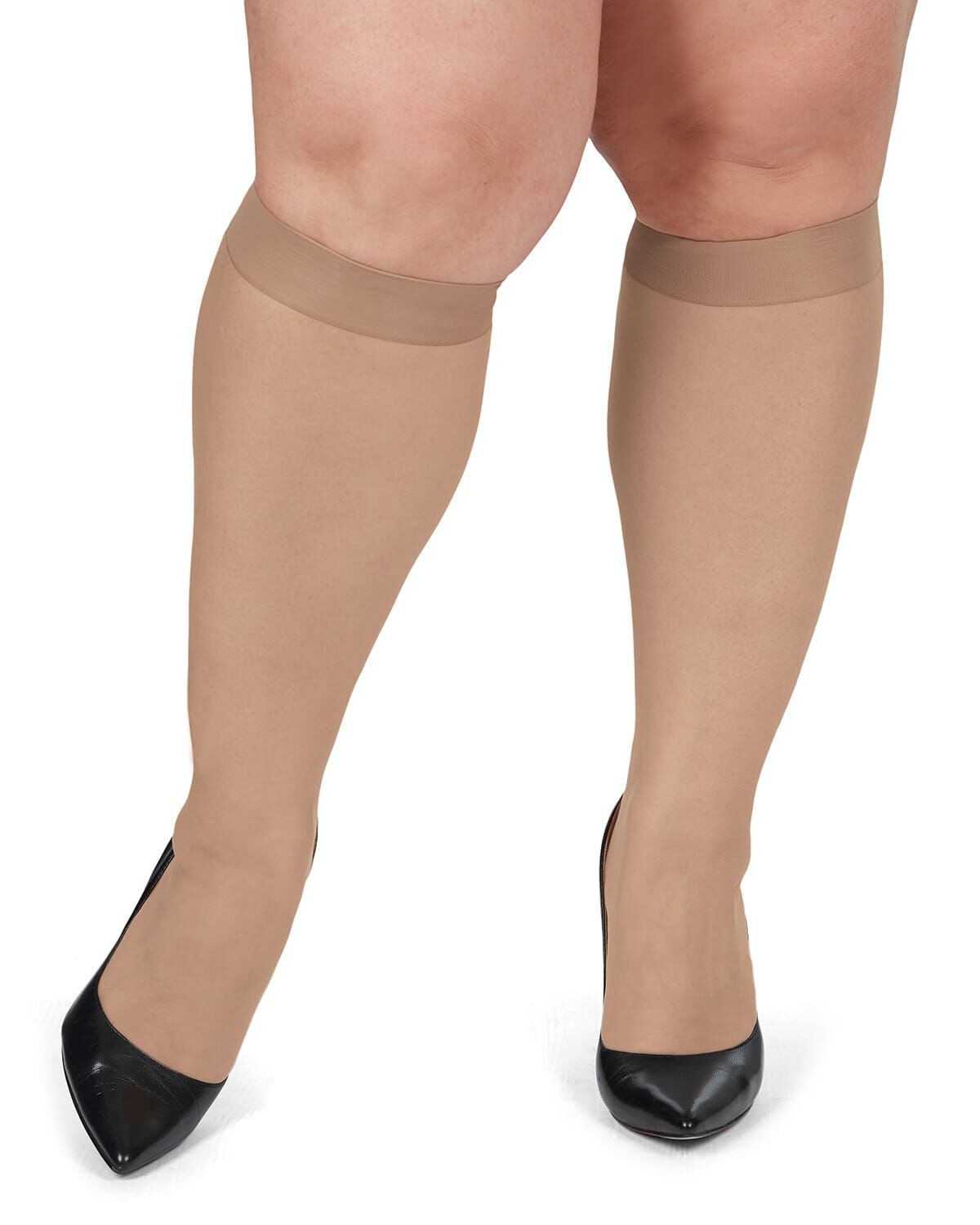Women's 2 Pair Pack Energizing Curvy Knee Highs, CITY BEIGE, alternate image number 1