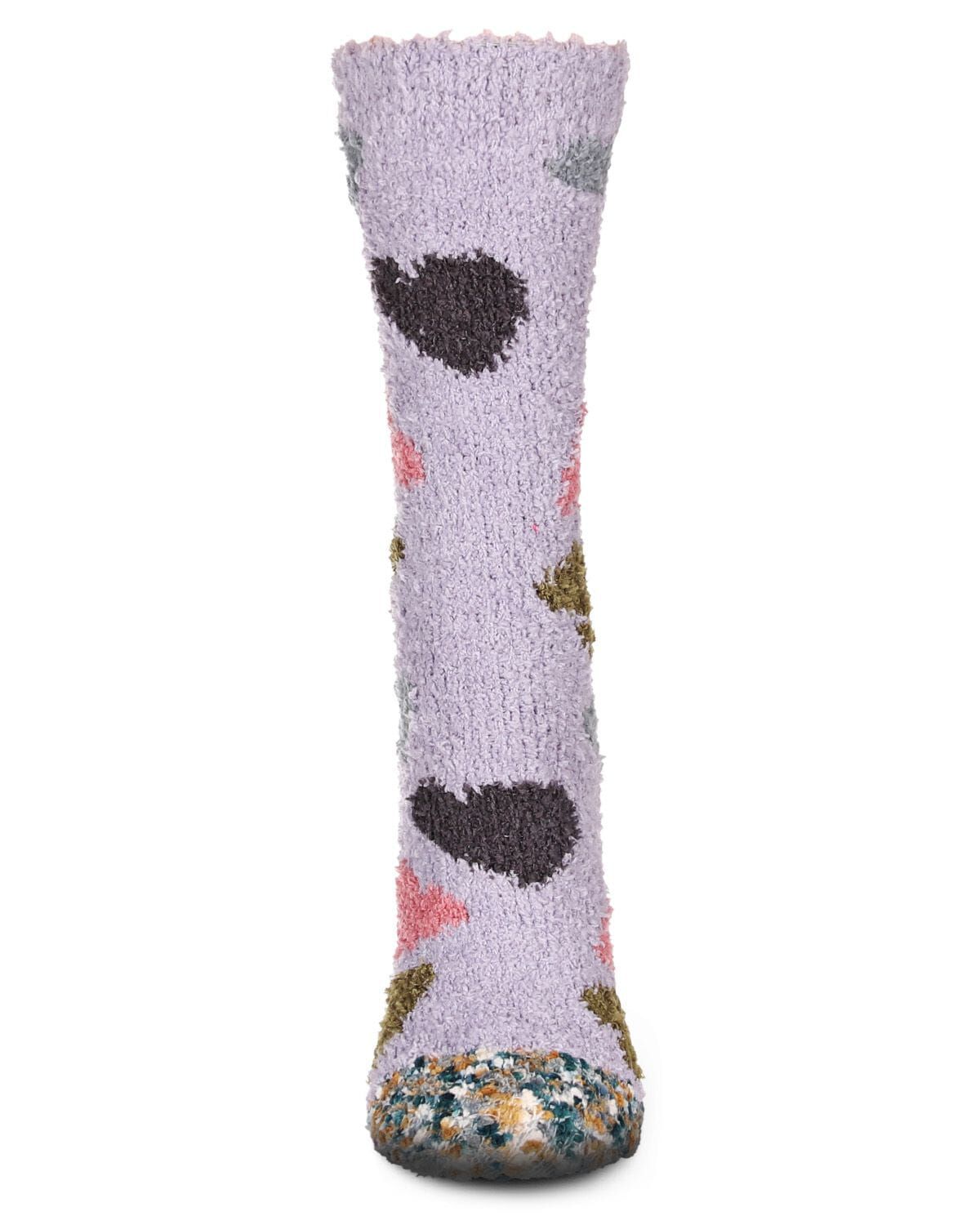 Women&#39;s Plenty &#39;O Hearts Multicolor Cozy Crew Socks, GULL GRAY, alternate image number 1