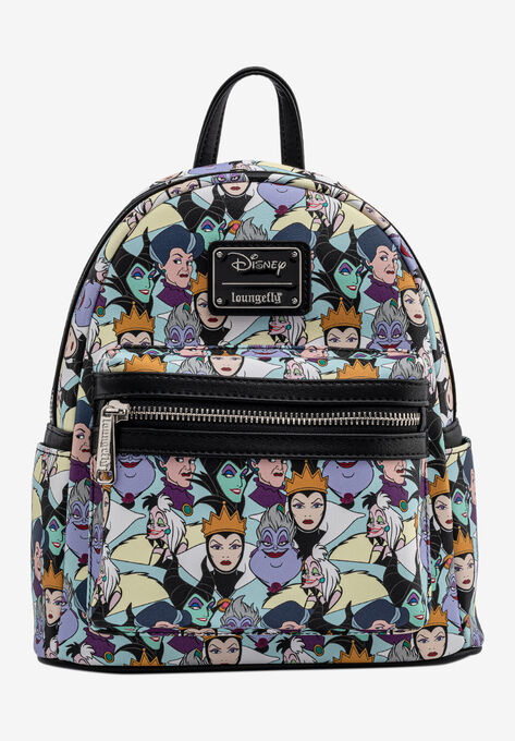 Loungefly x Disney Villains Mini Backpack Handbag All-Over Print Cruella De Vil, MULTI, hi-res image number null