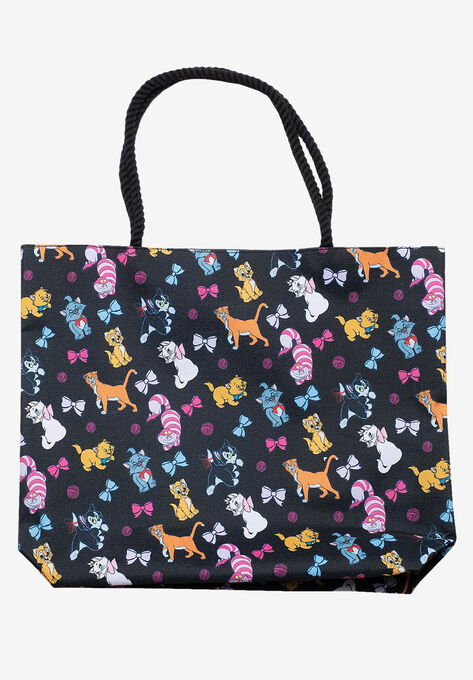 Disney Cats Tote Bag Travel Beach Carry-on Cheshire Aristocat Figaro Print, , alternate image number null