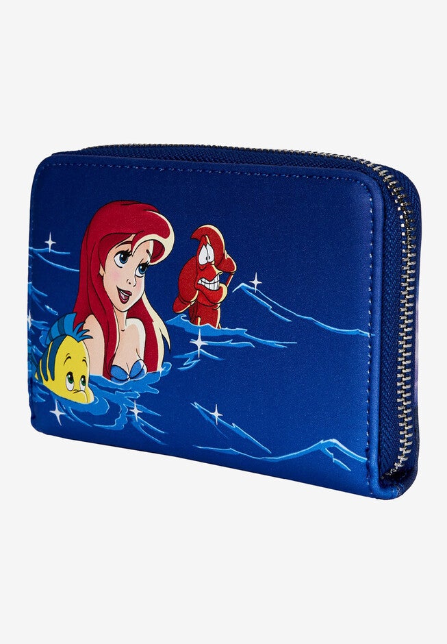Loungefly X Disney Zip Around Wallet Ariel Flounder Sebastian Fireworks, , alternate image number null