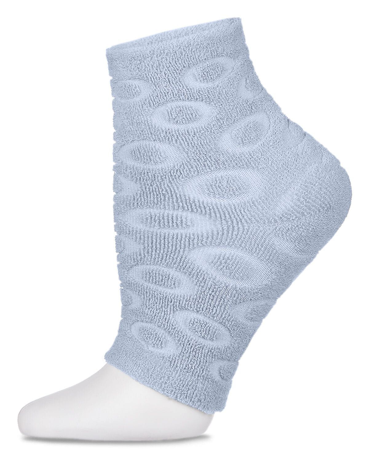 Women's Dot-Patterned Cotton Blend Gel-Lined Mint Scented Pedicure Sock, BLUE, hi-res image number 0
