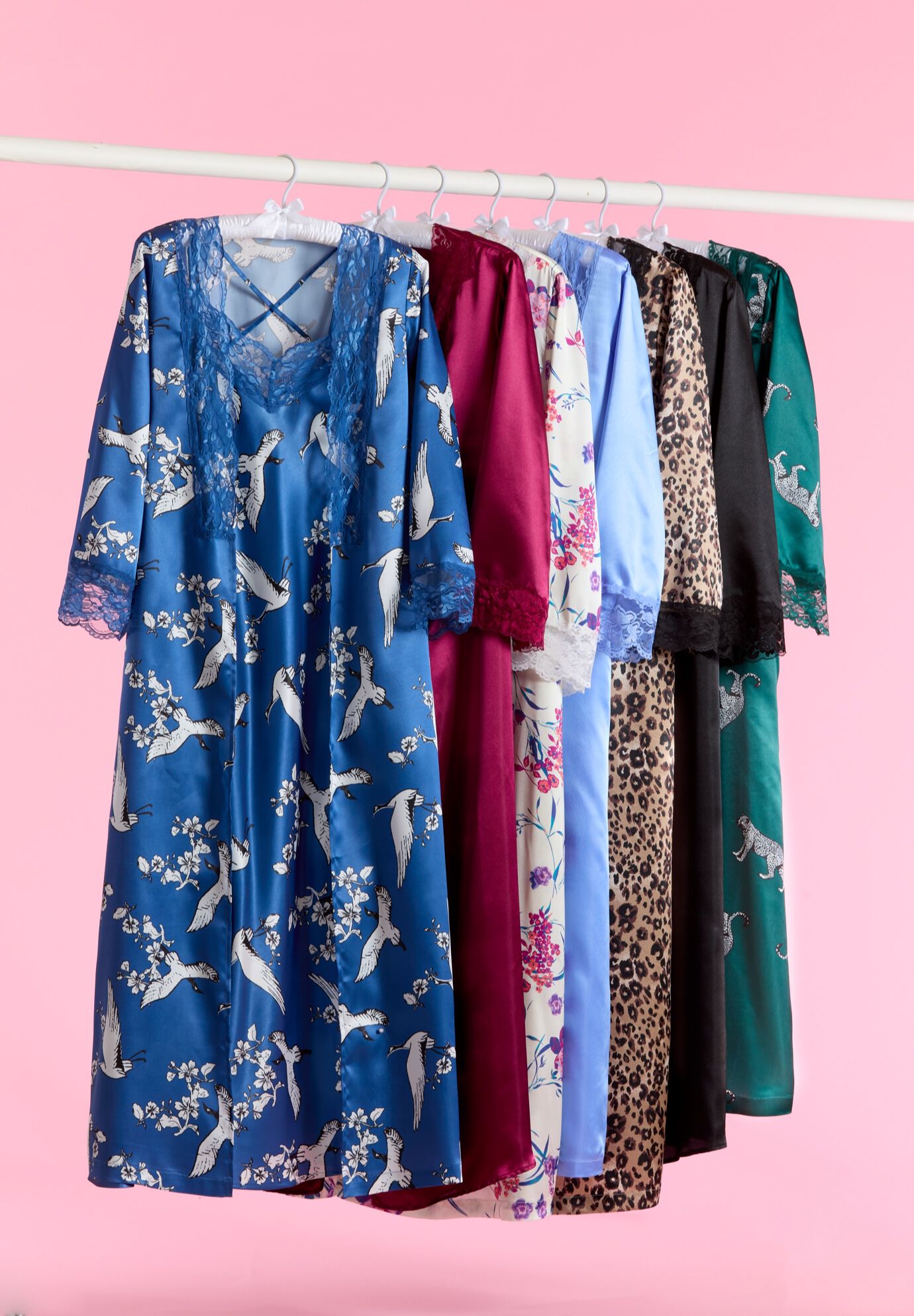 The Luxe Satin Long Peignoir Set, , alternate image number 4