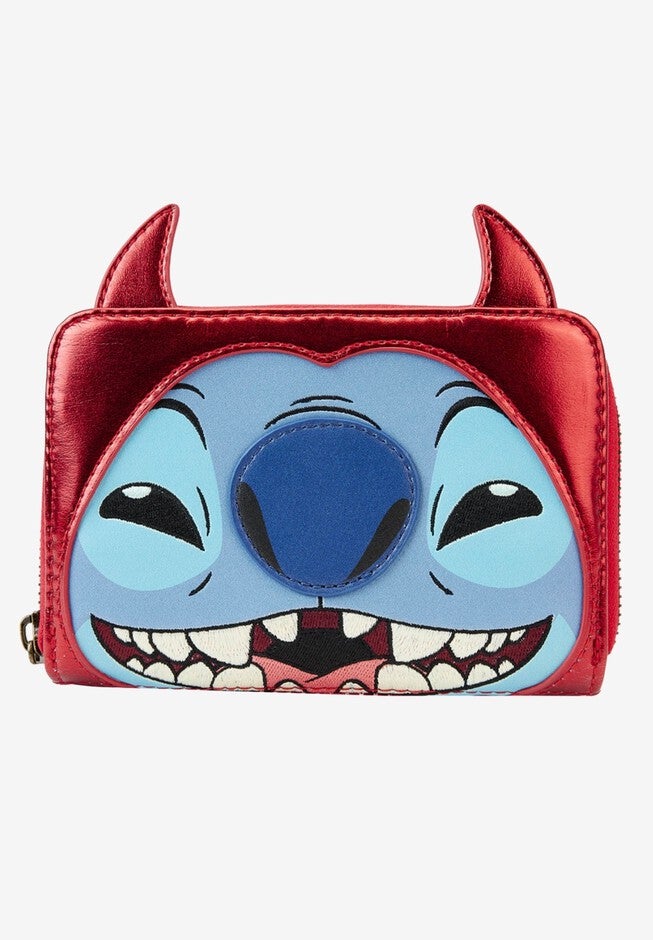 Loungefly X Disney Stitch Devil Cosplay Zip Around Wallet, RED, hi-res image number 0