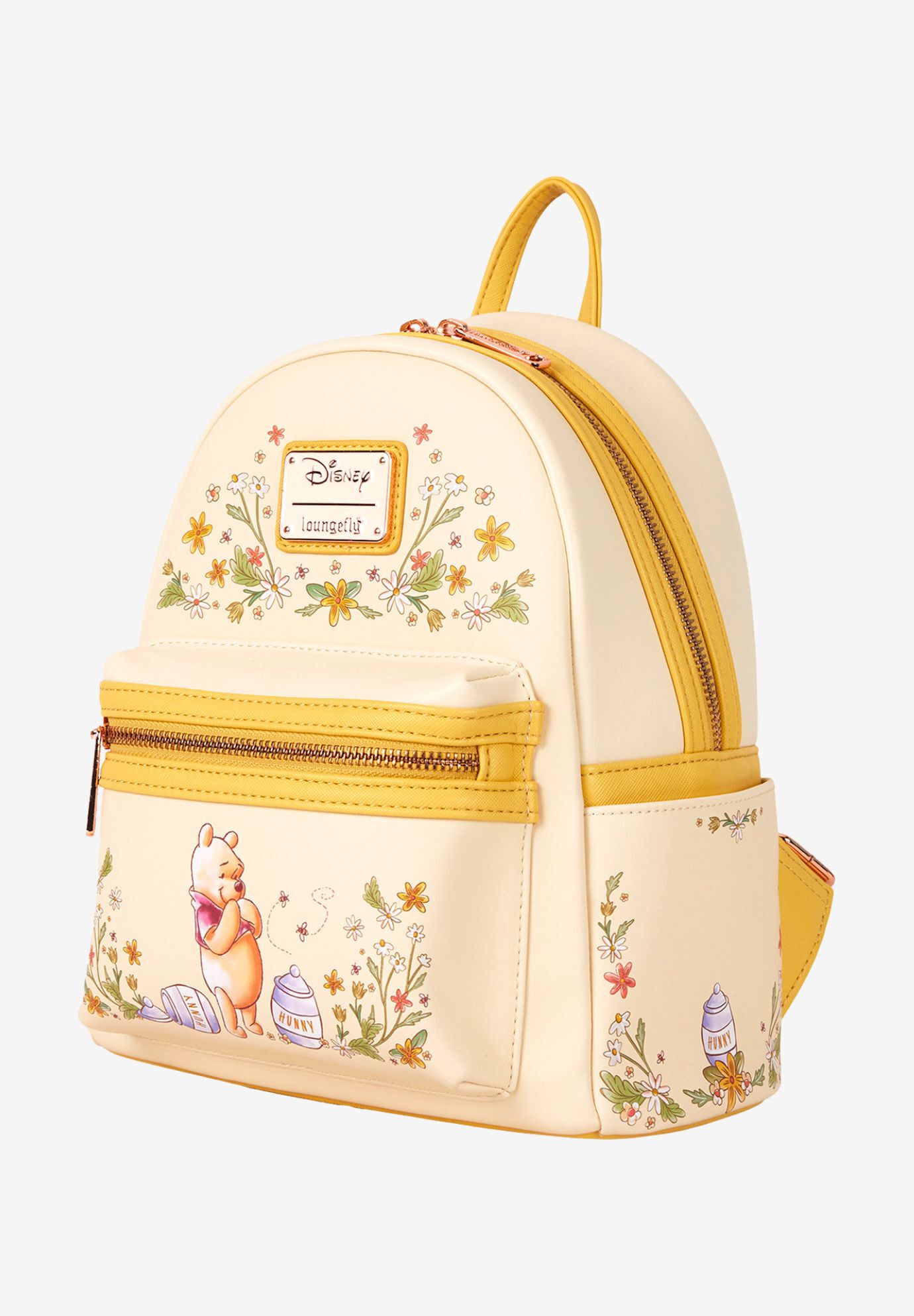 Loungefly x Disney Winnie The Pooh Floral Mini Backpack, YELLOW, alternate image number 2