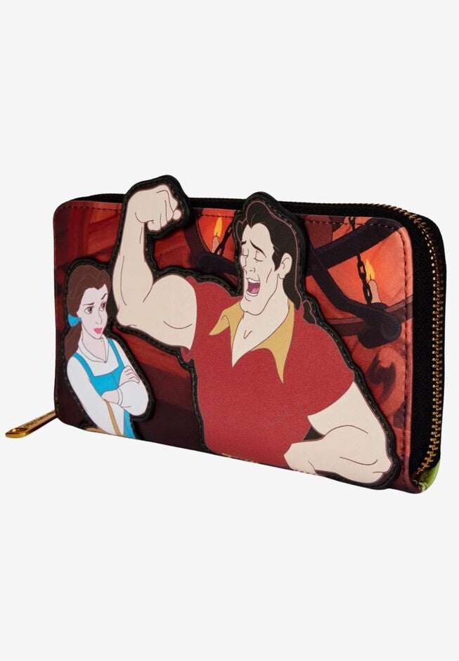 Loungefly x Disney Villains Scene Gaston Zip Around Wallet Beauty and the Beast, RED, alternate image number null