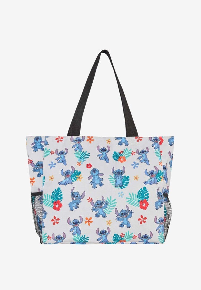 Disney Stitch Tote Bag Beach Travel Mesh Water Bottle Pockets Zippered, , on-hover image number null