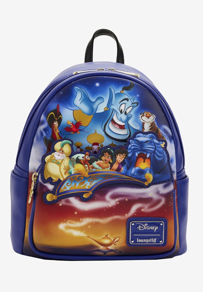 Loungefly X Disney 30Th Anniversary Aladdin Mini Backpack Handbag Jasmine Genie, PURPLE, hi-res image number 0