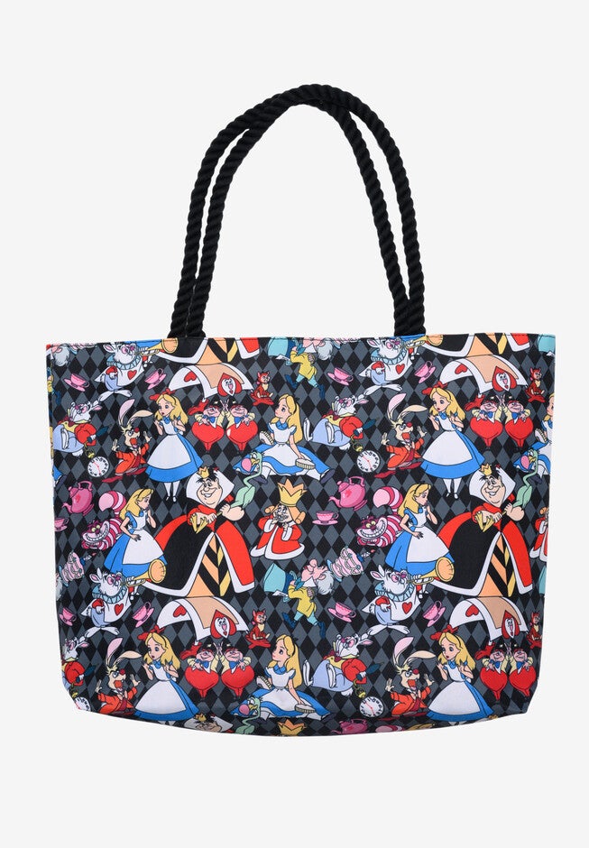 Disney Alice In Wonderland Tote Bag Travel Beach Cheshire Cat Queen Of Hearts Tote Bag, , on-hover image number 1