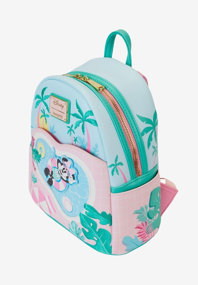 Loungefly x Disney Minnie Mouse Vacation Trip Mini Backpack, BLUE, alternate image number null