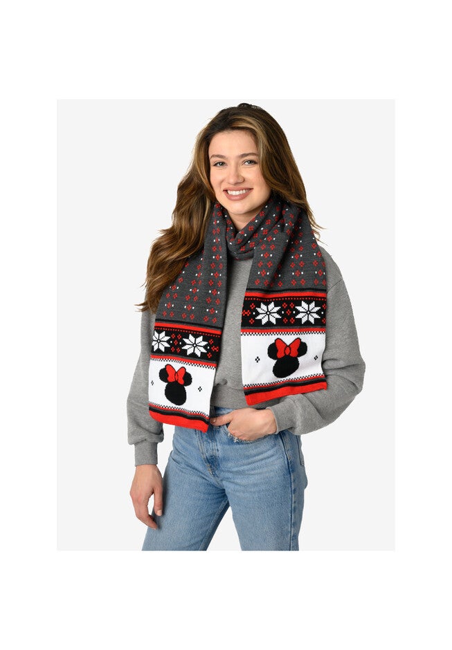 Minnie Mouse 70" Knit Scarf Disney Women'S Red Winter Set, , alternate image number null