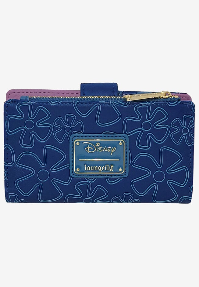 Loungefly X Disney Women'S Stitch Snap Flap Wallet Pineapples Flowers Blue Wallet, , on-hover image number 1