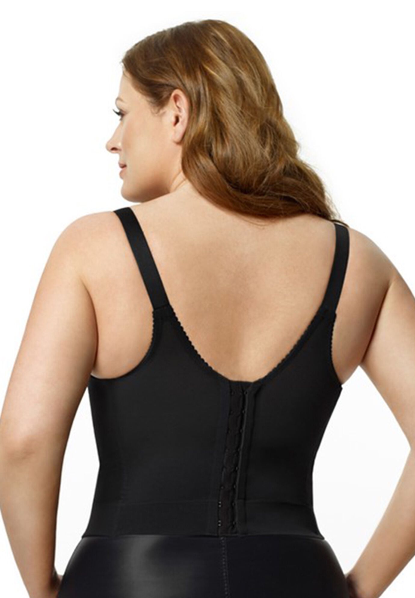 Embroidered Soft-Cup Longline Bra, , alternate image number 2