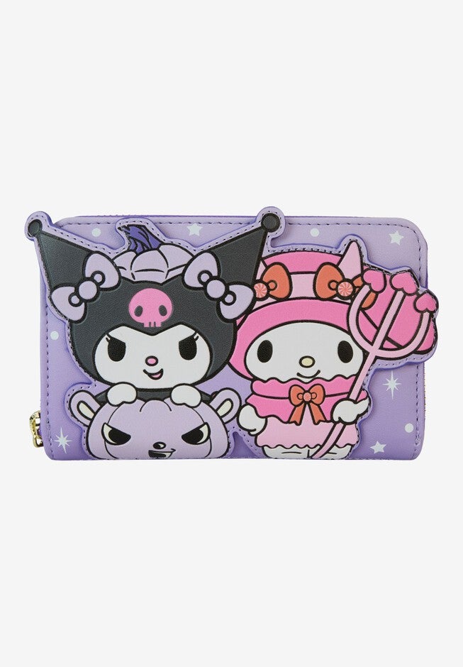 Loungefly x Sanrio Hello Kitty Kuromi Pumpkin Zip Around Wallet, ORANGE, hi-res image number null
