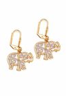 Yellow Gold-Plated Filigree Elephant Drop Earrings, , on-hover image number null