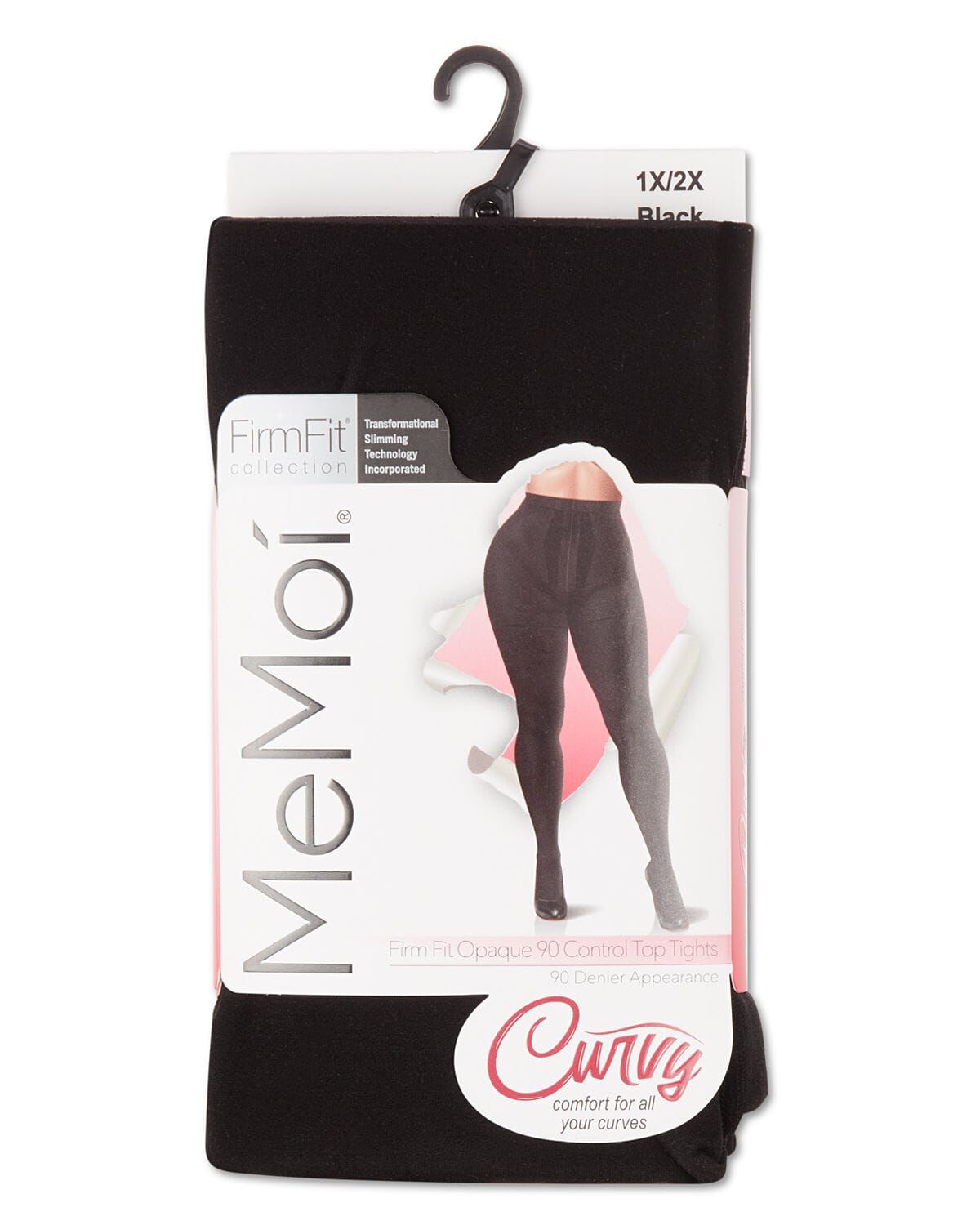 Women's FirmFit Opaque 90 Denier Control Top Tights, BLACK, alternate image number 3