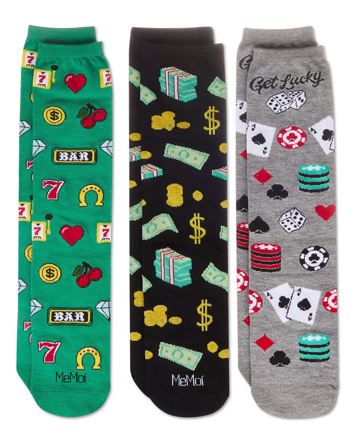 You Bet You 3 Pack Gift Set Crew Socks, GREEN MULTI, alternate image number 2