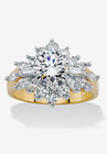 Yellow Gold Plated Round Starburst Ring Cubic Zirconia (3 5/8 cttw TDW), YELLOW GOLD, hi-res image number null