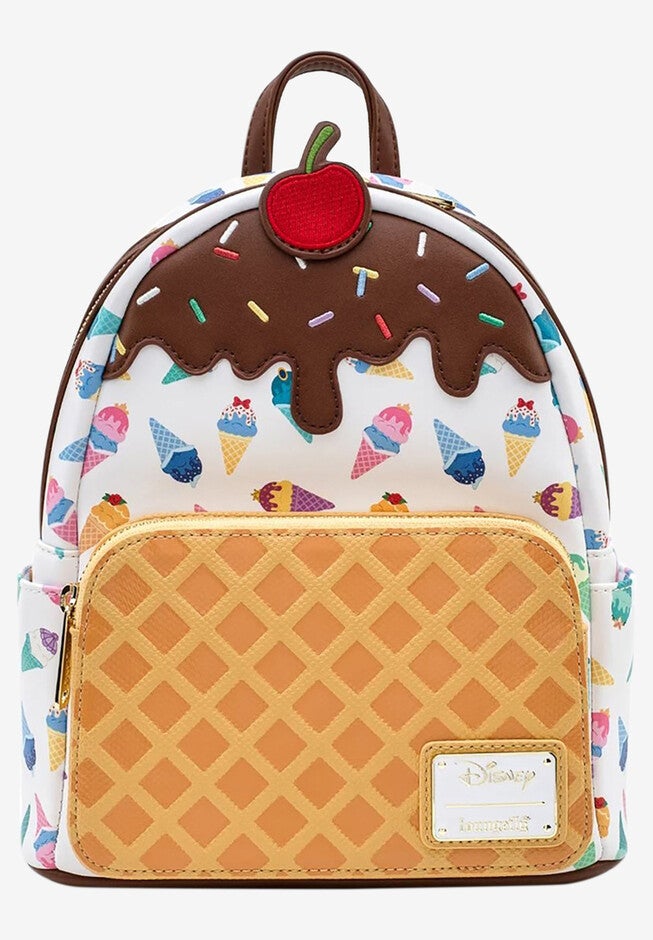Loungefly x Disney Princess Ice Cream Cone Mini Backpack Handbag All-Over Print, MULTI, hi-res image number 0
