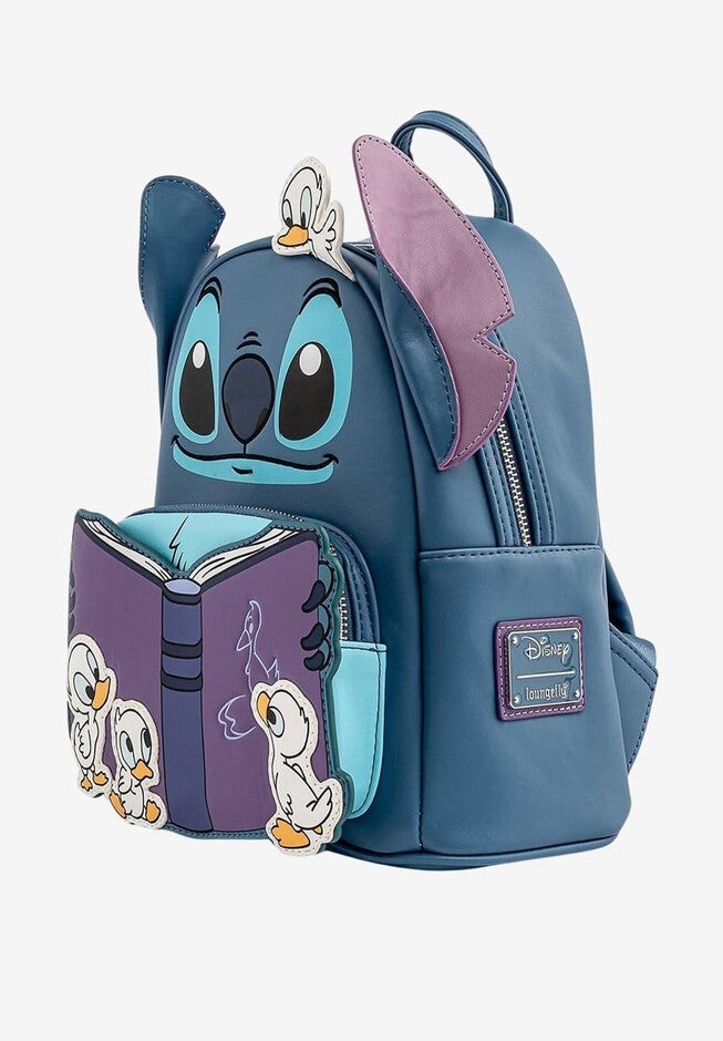 Loungefly x Disney Stitch Story Time Duckies Mini Backpack, BLUE, alternate image number 3
