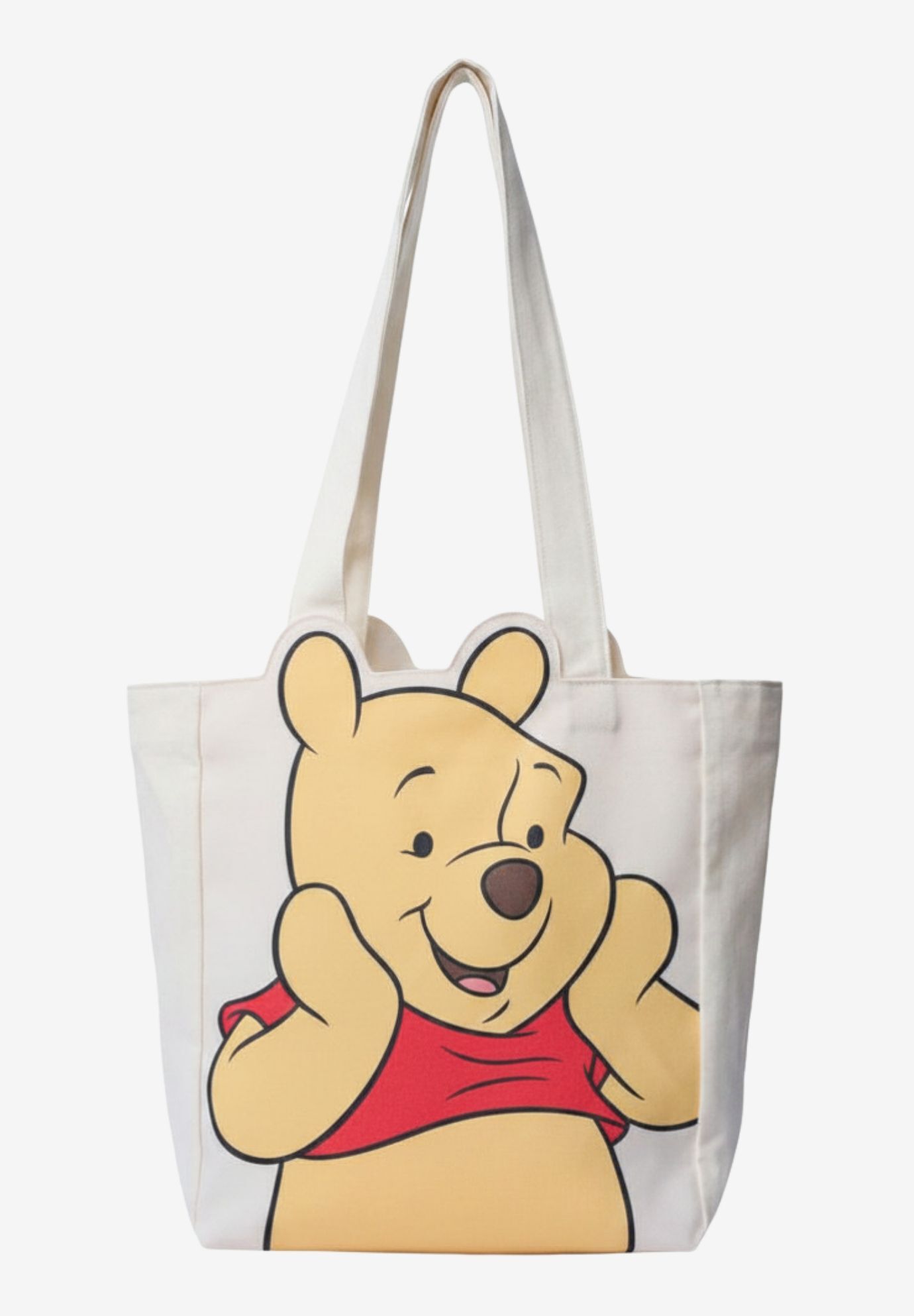 Disney Winnie the Pooh Die-Cut Canvas Tote Bag with Shaped Top, BEIGE, hi-res image number 0