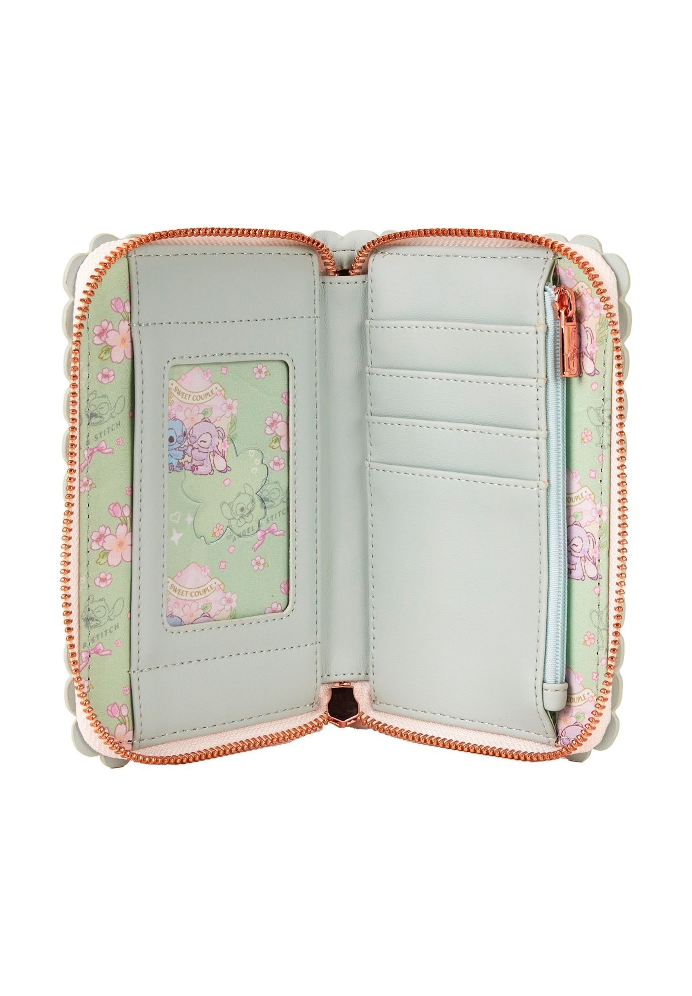 Loungefly x Disney Stitch Cherry Blossom Wallet Zip Around, BEIGE, alternate image number 2