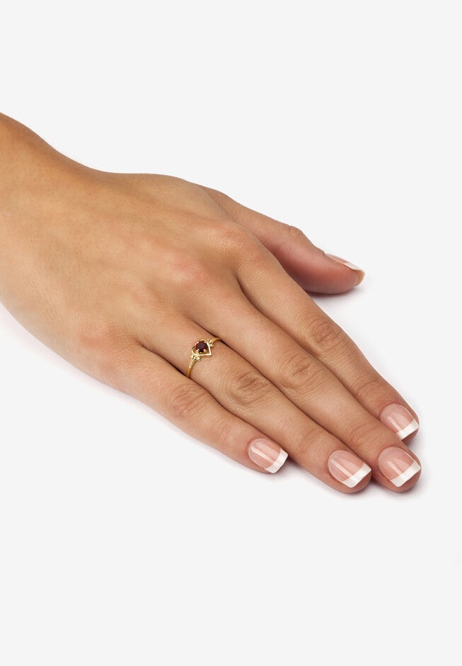 Yellow Gold-Plated Simulated Birthstone Ring, , alternate image number 2