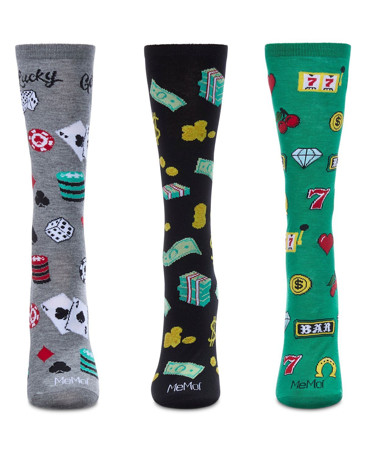 You Bet You 3 Pack Gift Set Crew Socks, GREEN MULTI, alternate image number 1