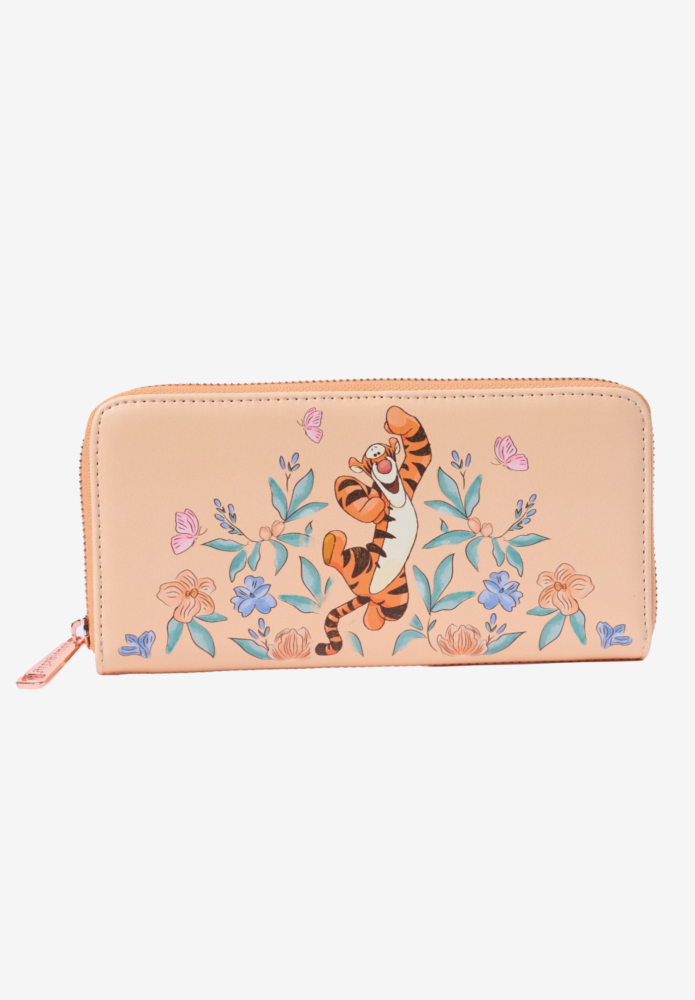 Loungefly x Disney Tigger Floral Zip Around Wallet Winnie the Pooh Peach, ORANGE, hi-res image number 0