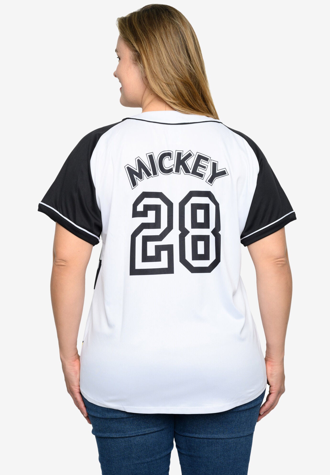 Mickey Mouse 28 Baseball Jersey Shirt White Button Down, , alternate image number 3