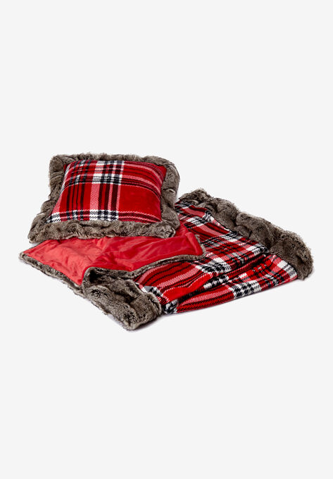 Plaid 2-Piece Pillow & Throw Set, , on-hover image number null