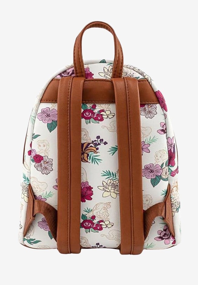 Loungefly x Disney Disney Princess Floral Mini Backpack All Over Print, WHITE, on-hover image number null