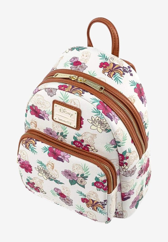 Loungefly x Disney Disney Princess Floral Mini Backpack All Over Print, WHITE, alternate image number null