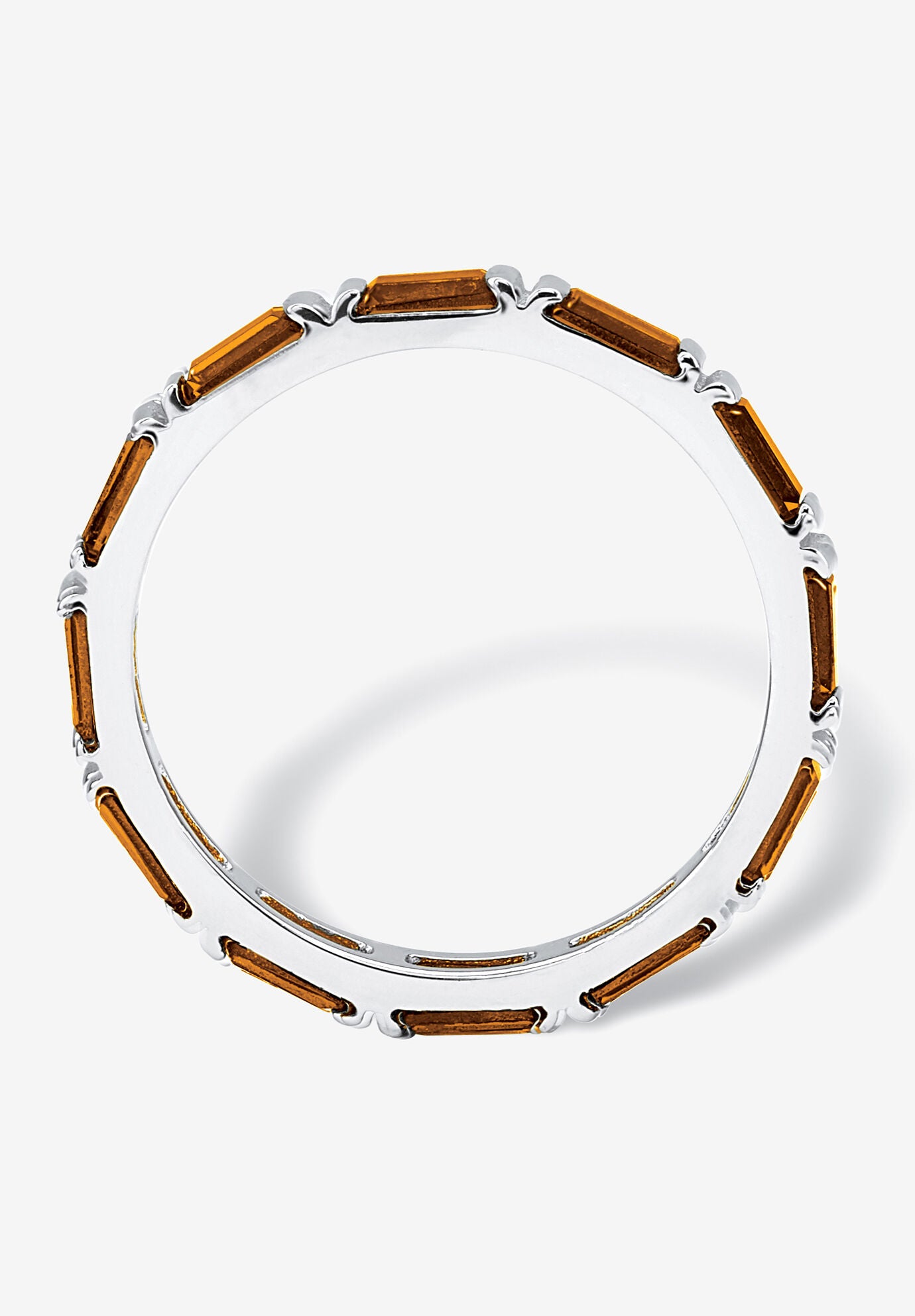 Sterling Silver Simulated Birthstone Eternity Ring, , alternate image number 1