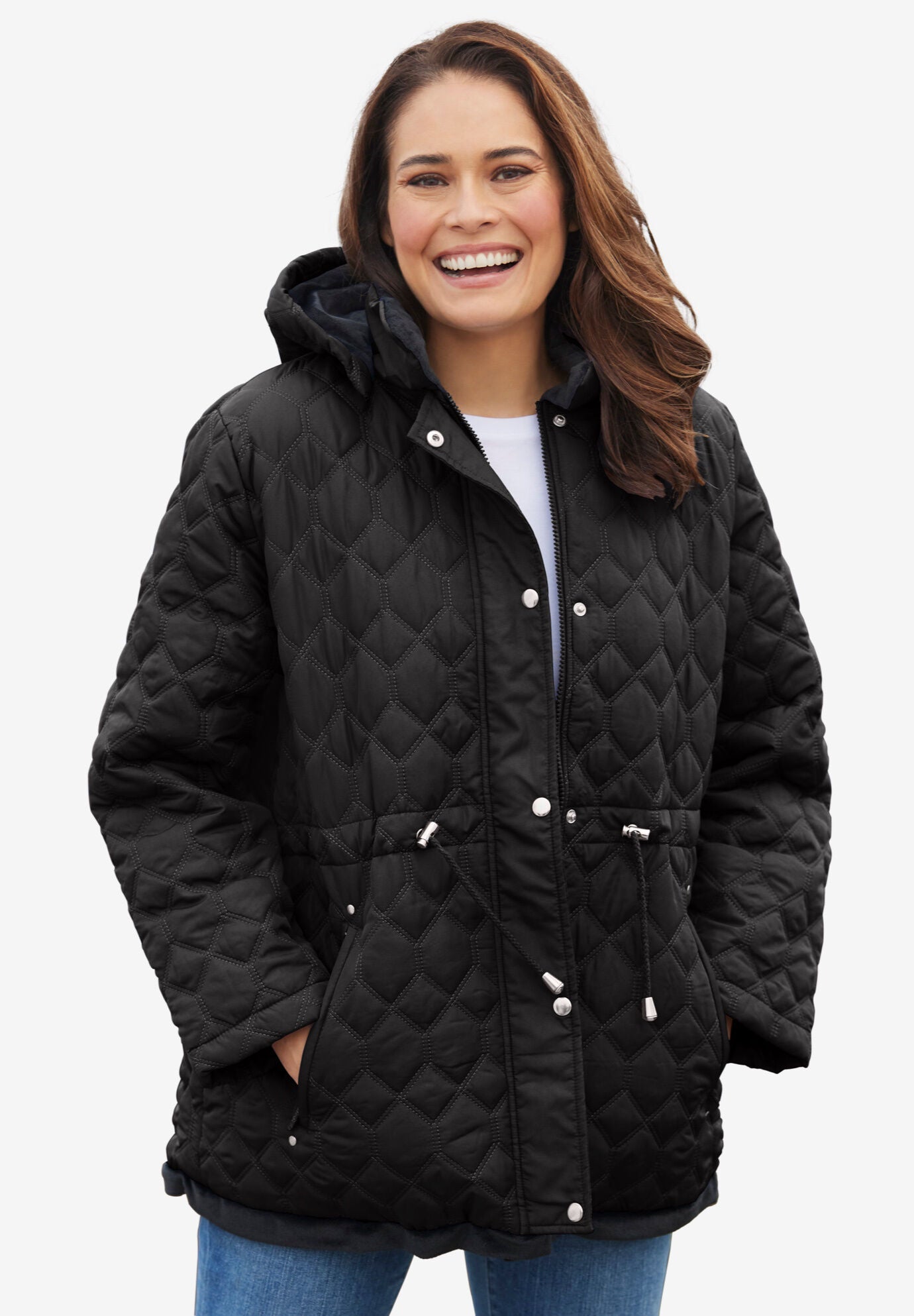 Totes&reg; Geo Quilt Jacket, BLACK, hi-res image number 0