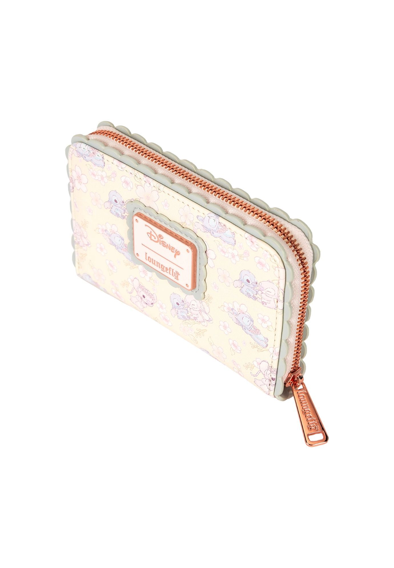 Loungefly x Disney Stitch Cherry Blossom Wallet Zip Around, BEIGE, alternate image number 4