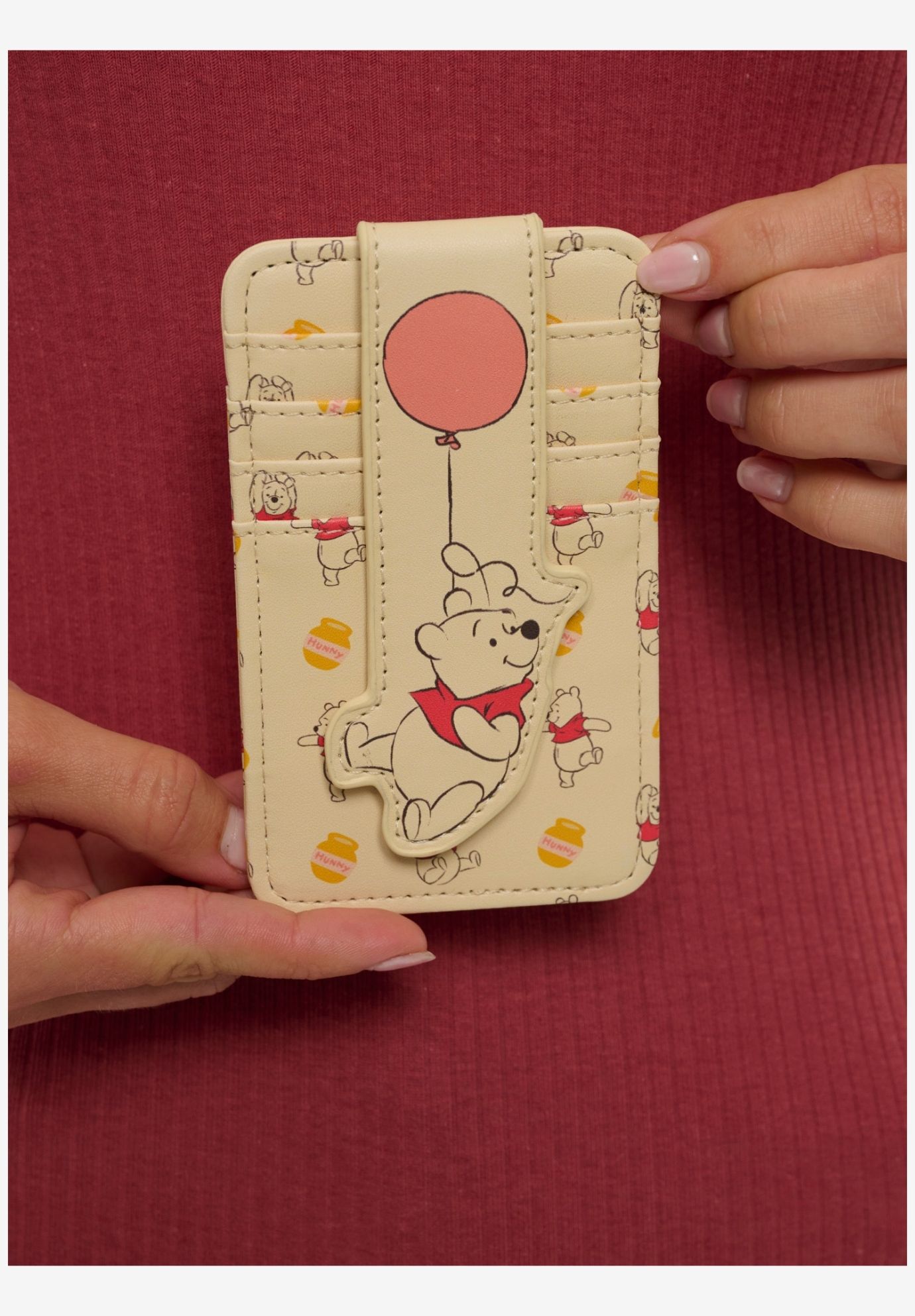 Womens Disney Winnie the Pooh Card Holder Wallet Button Snap Closure, YELLOW, alternate image number 4