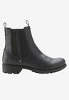Sherpa Lined Faux Leather Chelsea Bootie, BLACK, hi-res image number null