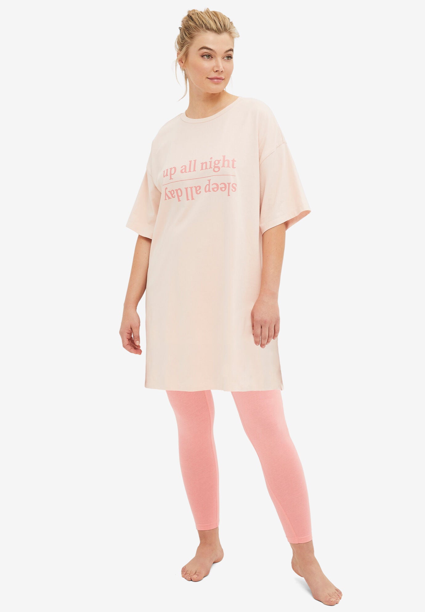 2-Piece Graphic Sleep Set, PALE BLUSH LIGHT STRAWBERRY, hi-res image number 0