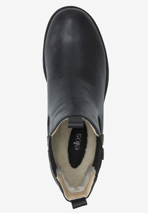 Sherpa Lined Faux Leather Chelsea Bootie, , alternate image number null