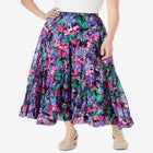Pull-On Elastic Waist Crinkle Printed Skirt image number null