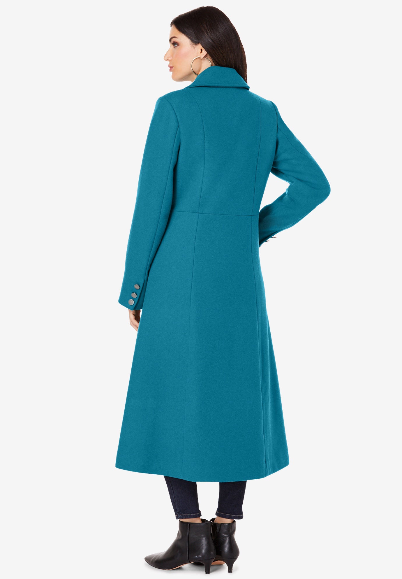 Plus Size Long Tailored Wool Blend Coat image number 1