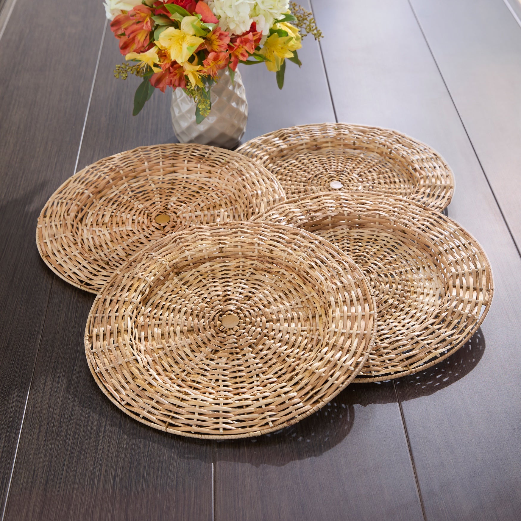 Set of 4, Rattan Charger Plates image number 0