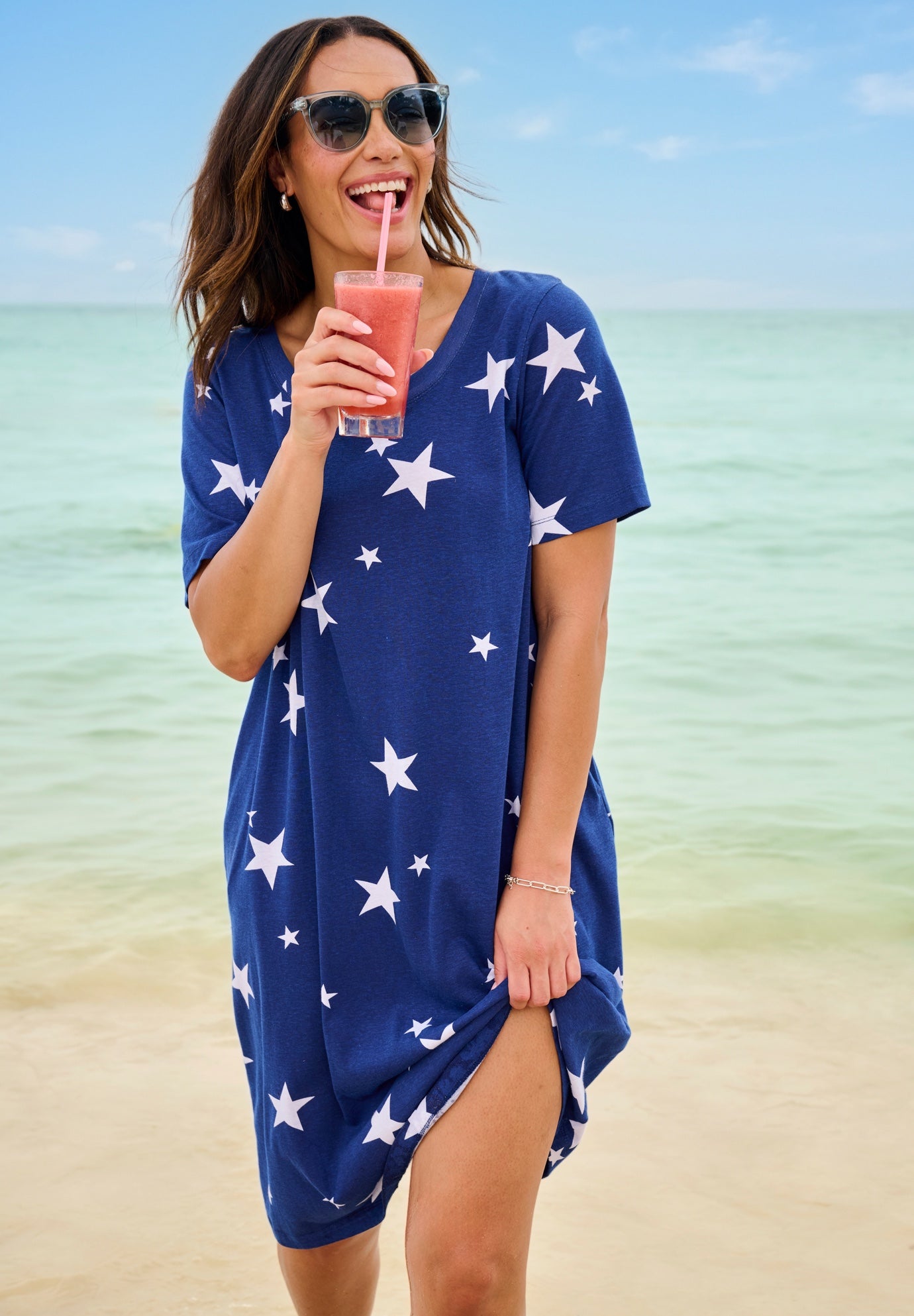 Perfect Short-Sleeve Crewneck Tee Dress image number 1