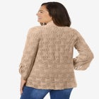 Open Front Pointelle Cardigan Sweater image number null