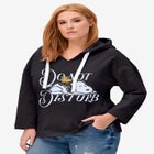 Peanuts Women's Hooded Sweatshirt Black Snoopy image number null