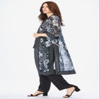 Plus-Size 3/4 Sleeve 3 Piece ITY Printed Duster Pant Set image number null