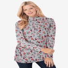 Perfect Printed Long-Sleeve Mockneck Tee image number null