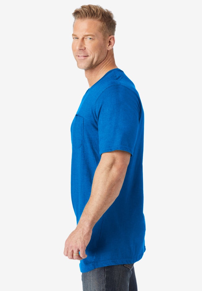 Shrink-Less&trade; Lightweight Longer-Length V-neck T-shirt image number 3